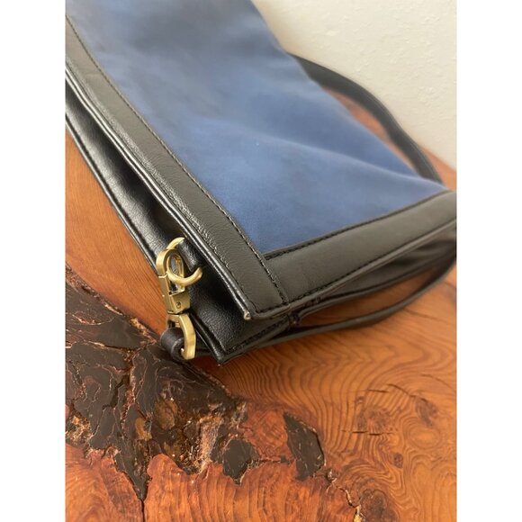 Navy French Connection Cow Hair Handbag with Long Strap - Picture 3 of 10